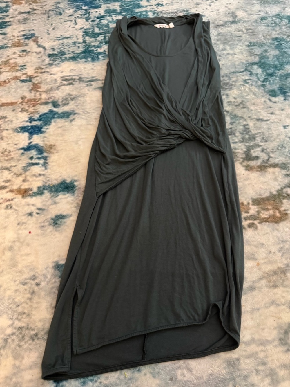 Athleta Sleeveless Maxi Dress in Charcoal Gray